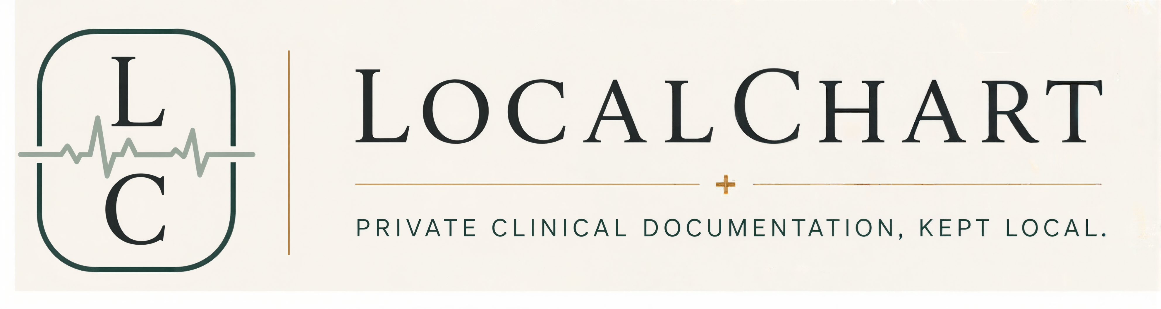 LocalChart logo and tagline: Private clinical documentation, kept local.